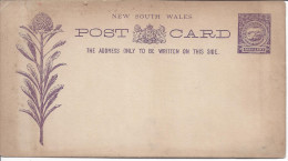 Entier Postal Onne Penny Violet Végétaux Waratah (Telopea Speciosissima) Emblème De La Nouvelle Galles Du Sud - Storia Postale