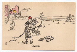Militaria---illustrateur ????---L'aviation  ( Dessin Crayonné)  Imp Ch. Courmont - Sonstige & Ohne Zuordnung