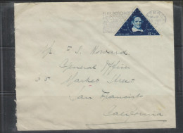 O) 1936 NETHERLANDS, THEOLOGIST DESIDERIUS ERASMUS, TRIANGLE, COVER TO UNITED STATES,XF - Luftpost