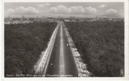 Berlin, East-West Axis Boulevard, Siegessäule Victory Column Tiergarten, C1930s Vintage Real Photo Postcard - Tiergarten