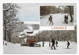 LAGUIOLE - LES PISTES ET LA STATION DE SKI - CPSM VOYAGEE - Ed. BOS - Laguiole