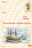 5380A, WHALES, FISHING BOAT, PAINTING,2002, POSTARD STATIONERY, UNUSED, ROMANIA - Baleines
