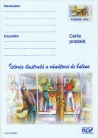 5385A, WHALES, WORKERS, FISHERMEN, HARBOUR,PAINTING, 2002, POSTARD STATIONERY, UNUSED, ROMANIA - Baleines