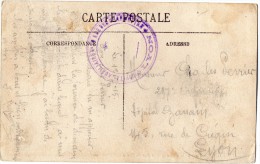 TB 600 - MILITARIA -  Carte - Franchise Militaire Sur CPA  -  Croix - Rouge - Hopital Auxiliaire N° ?  LYON - Oorlog 1914-18
