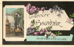 SAINT PRIVAT D'ALLIER (43) Carte Fantaisie Tendre Souvenir - Andere & Zonder Classificatie