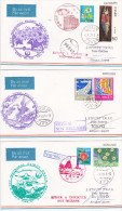 Firstflight Set Of 3 Japan JAL 1985 (327) - Poste Aérienne