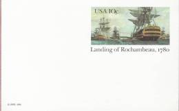 US Scott UX84, 10-cent Post Card, Landing Of Rochambeau, 1780, Mint - 1961-80