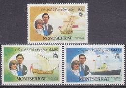 Montserrat 1981 Royal Wedding 3v ** Mnh (19269) - Montserrat