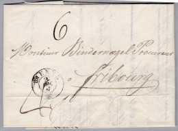 Heimat BE BIENNE 1843-12-21 Vorphila Nach Fribourg - ...-1845 Prephilately