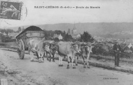 91 - SAINT-CHERON (S-et-O.) - Route Du Marais Avec Attelage. - Saint Cheron