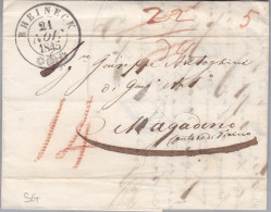 Heimat SG RHEINECK 1845-11-21 Vorphila Brief Nach Magadino TI - ...-1845 Prephilately