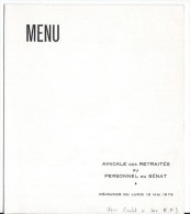 MENU  Amical Personnel Du Sénat,cachet De La République - Menus