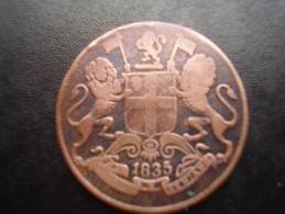 EAST INDIA COMPANY (BRITISH) 1835 QUARTER ANNA COPPER COIN USED. - Indien