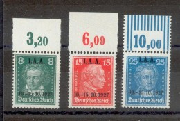 DR-Weimar 407/9 POR/WOR OBERAND LUXUS**POSTFRISCH 900EUR (Z2572 - Unused Stamps
