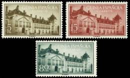 Guinea 347/49 (*) Sin Goma. El Pardo. 1955 - Guinea Espagnole