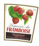 étiquette , Liqueur De FRAMBOISE,  Védrenne Père & Fils , Nuits St Georges , 30° - Other & Unclassified