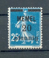 Memel 20bII ABART** MNH POSTFRISCH BPP 20EUR (71488 - Memelland 1923