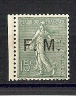 FRANCE TIMBRE DE FRANCHISE - TYPE SEMEUSE LIGNEE 15c NEUF ** LUXE - Military Postage Stamps