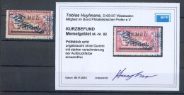 Memel 82 EXTREM VERSCHMIERTE FARBE* BPP BEFUND -,-EUR (X7105 - Memelgebiet 1923