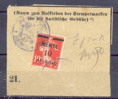 Memel ZOLLSTEMPEL HAUPTZOLLAMT (G6249 - Memelgebiet 1923