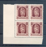 Saar 102II+V ABARTEN Im ECKRAND VB** MNH POSTFRISCH 116EUR (71497 - Unused Stamps