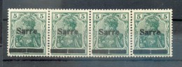 Saar 4aII PFA+A+A/Q+A/Q ABART**POSTFRISCH BPP (G2240 - Unused Stamps