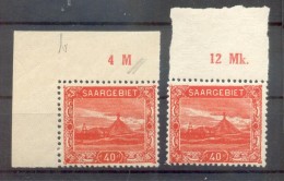 Saar 58 ORM+OR Mk BEIDE RANDINSCHRIFTEN**POSTFRISCH (49264 - Unused Stamps