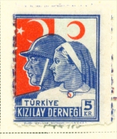 TURKEY  -  1946  Red Crescent  5k  Mounted/Hinged Mint - Ongebruikt