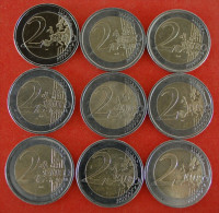 * 9 COMMEMORATIVE COINS: EUROPEAN UNION  2 EURO DIFFERENT TYPES 2004-2012! LOW START  NO RESERVE! - Kiloware - Münzen