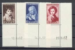 Saar 338/40Br DRUCKDATUM**POSTFRISCH (Z3366 - Unused Stamps