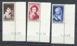 Saar 338/40Br DRUCKDATUM**POSTFRISCH (Z3472 - Unused Stamps
