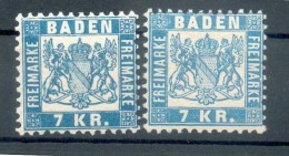 Baden 25a+b Beide Farben* 80EUR (G6463 - Postfris