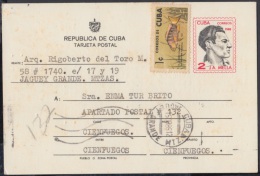 1980-EP-20 CUBA 1980. Ed.127. TARJETA ENTERO POSTAL. POSTAL STATIONERY. JULIO ANTONIO MELLA. SELLO ROJO. MATANZAS CON SE - Cartas & Documentos