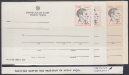 1986-EP-21 CUBA 1986. Ed.138. TARJETA. POSTAL STATIONERY. JULIO ANTONIO MELLA. VARIEDAD COLOR ROJO. CARTULINA DIFERENTE. - Cartas & Documentos