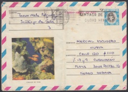 1979-EP-23 CUBA 1979. Ed.185b. POSTAL STATIONERY. ANTONIO MACEO. CORALES DE CUBA. SANTIAGO DE CUBA. CIUDAD HEROE. USED. - Brieven En Documenten