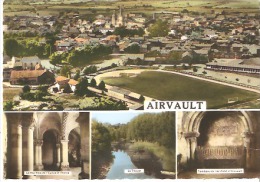 Delcampe - CP  79  AIRVAULT    Multivues  -  Stade  De  Football - Airvault