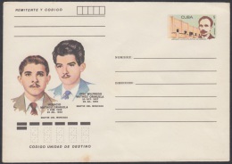 1985-EP-13 CUBA 1985. Ed.197g. POSTAL STATIONERY. MARTIRES DEL MONCADA. WILFREDO MATHEU Y HORACIO MATHEU. UNUSED. - Briefe U. Dokumente