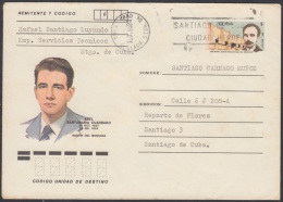 1985-EP-30 CUBA 1985. Ed.198a. POSTAL STATIONERY. MARTIRES DEL MONCADA. ABEL SANTAMARIA. C. CLASIFICACION S. CUBA. USED. - Lettres & Documents