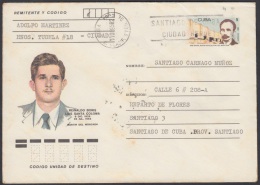 1985-EP-37 CUBA 1985. Ed.198k. POSTAL STATIONERY. MARTIRES DEL MONCADA. REINALDO BORIS LUIS SANTA. C. CLASIFICACION S. C - Brieven En Documenten