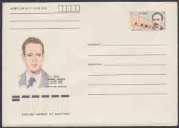 1986-EP-27 CUBA 1986. Ed.199d. POSTAL STATIONERY. MARTIRES DEL MONCADA. RAUL GOMEZ GARCIA. UNUSED. - Brieven En Documenten