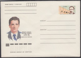 1986-EP-34 CUBA 1986. Ed.199c. POSTAL STATIONERY. MARTIRES DEL MONCADA. RENATO MIGUEL GUITART. UNUSED. - Storia Postale