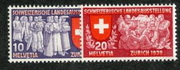 5107 Swiss 1938  Mi.#335-36 ** Scott #250-51  (Cat. 2.20€) Offers Welcome- - Neufs