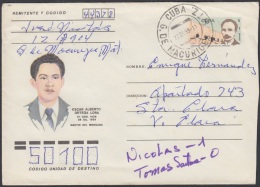 1989-EP-20 CUBA 1989. Ed.208d. POSTAL STATIONERY. MARTIRES DEL MONCADA. OSCAR ALBERTO ORTEGA. G. MACURIGES. USED. - Briefe U. Dokumente