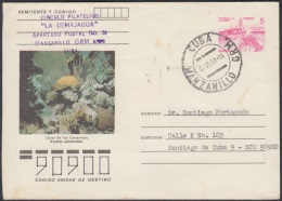 1990-EP-43 CUBA 1990. Ed.210b. ENTERO POSTAL. POSTAL STATIONERY. CORAL DE LOS CANARREOS. SEA FAUNA. MANZANILLO. GRANMA. - Lettres & Documents