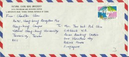 Republic Of China 1990 Cover Sent To Singapore 14$ Aeroplane - Used Stamps