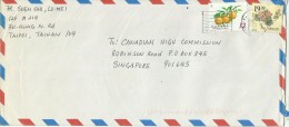 Republic Of China 2002 Cover Sent To Singapore - Used Stamps