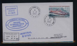 TAAF FRENCH SOUTHERN & ANTARCTIC LANDS 1995 NAVIRE DE GRANDE PECHE AUSTRAL SHIP COVER - Polar Ships & Icebreakers
