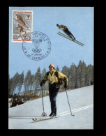 SPORTS - SKI - Carte Premier Jour - Carte Philatélique - Ski De Fond - GRENOBLE - JEUX OLYMPIQUES - Sports D'hiver