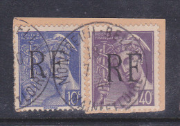 FRANCE TIMBRE LIBERATION TYPE MERCURE CONBINAISON 10C BLEU ET 40C VIOLET OBL MONTREUIL BELLAY - Liberation