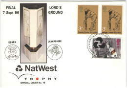 GB - Regno Unito - GREAT BRITAIN - UK - 1996 - Special Cancel, Official Cover, Natwest Trophy, Final, Lord's Ground, ... - Lettres & Documents